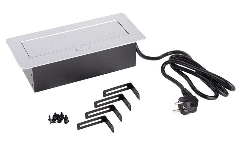 Elektrická zásuvka 3x 230V Francouzská stříbrná 